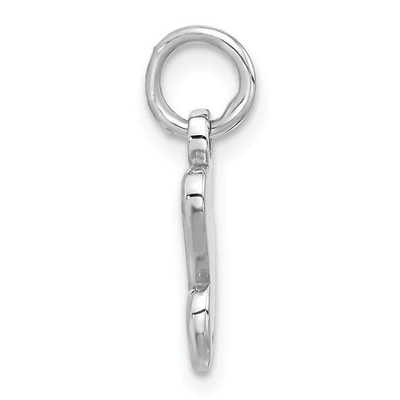 Sterling Silver Rhodium-plated Pink Enameled Hearts Charm Pendant - Picture 2 of 4